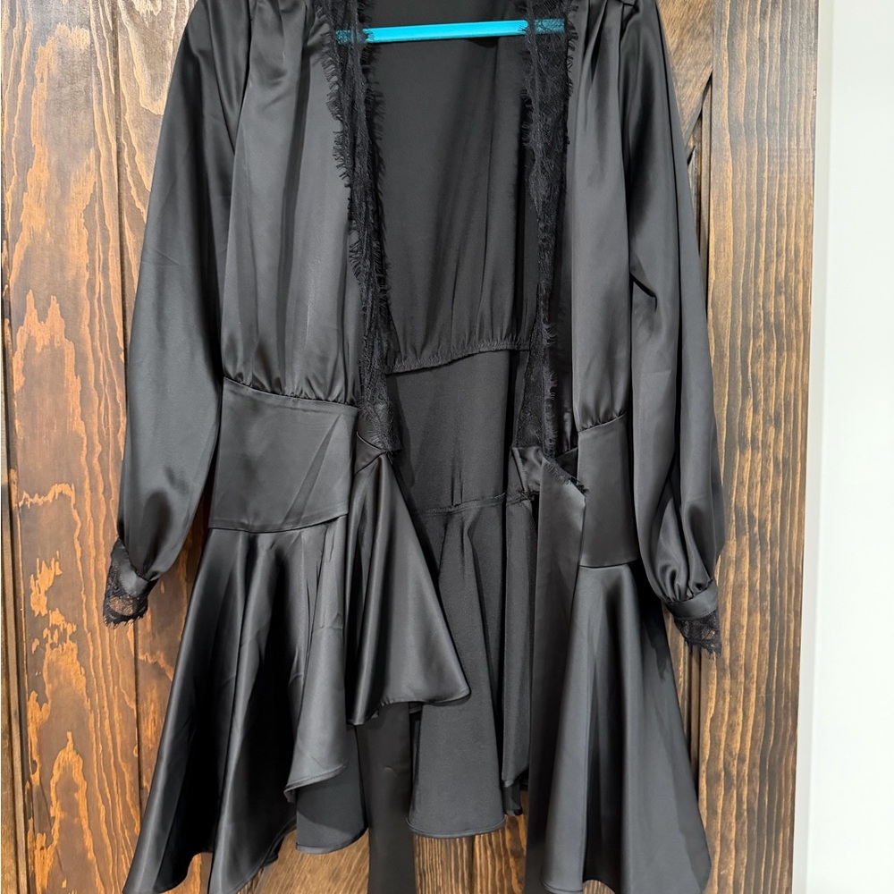 Lovers and Friends Satin Wrap Dress - Picture 2 of 7
